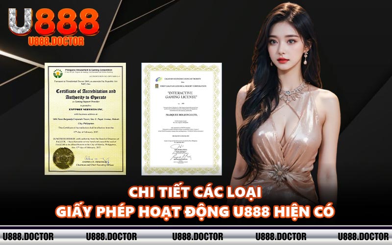 Chi tiết các loại giấy phép hoạt động U888 hiện có